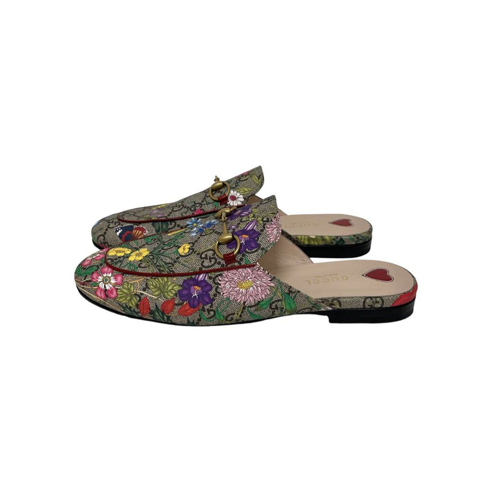 Gucci Floral Print GG Supreme Canvas Princetown Horsebit