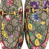 Gucci Floral Print GG Supreme Canvas Princetown Horsebit Loafers - Size 38.5