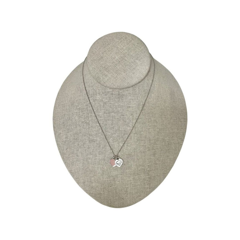 TIFFANY & Co. Platinum Diamond Small Pink Sapphire Heart Pendant Necklace  from | eBay