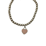 Tiffany & Co. "Return to Tiffany Tiffany Pink Heart Tag Bead Bracelet"