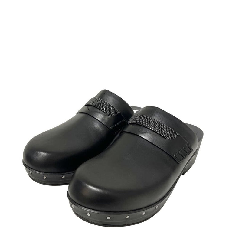 Brunello Cucinelli "Monili Leather Clogs" - Size 37