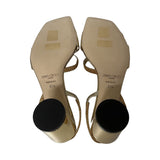 Jimmy Choo Metallic Leather & Glitter Slingback Sandals - Size 37.5