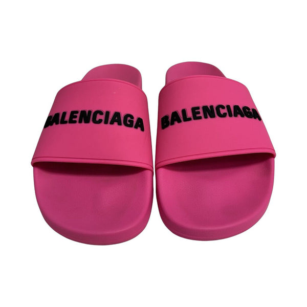 Balenciaga Hot Pink "Pool Slide" Sandals